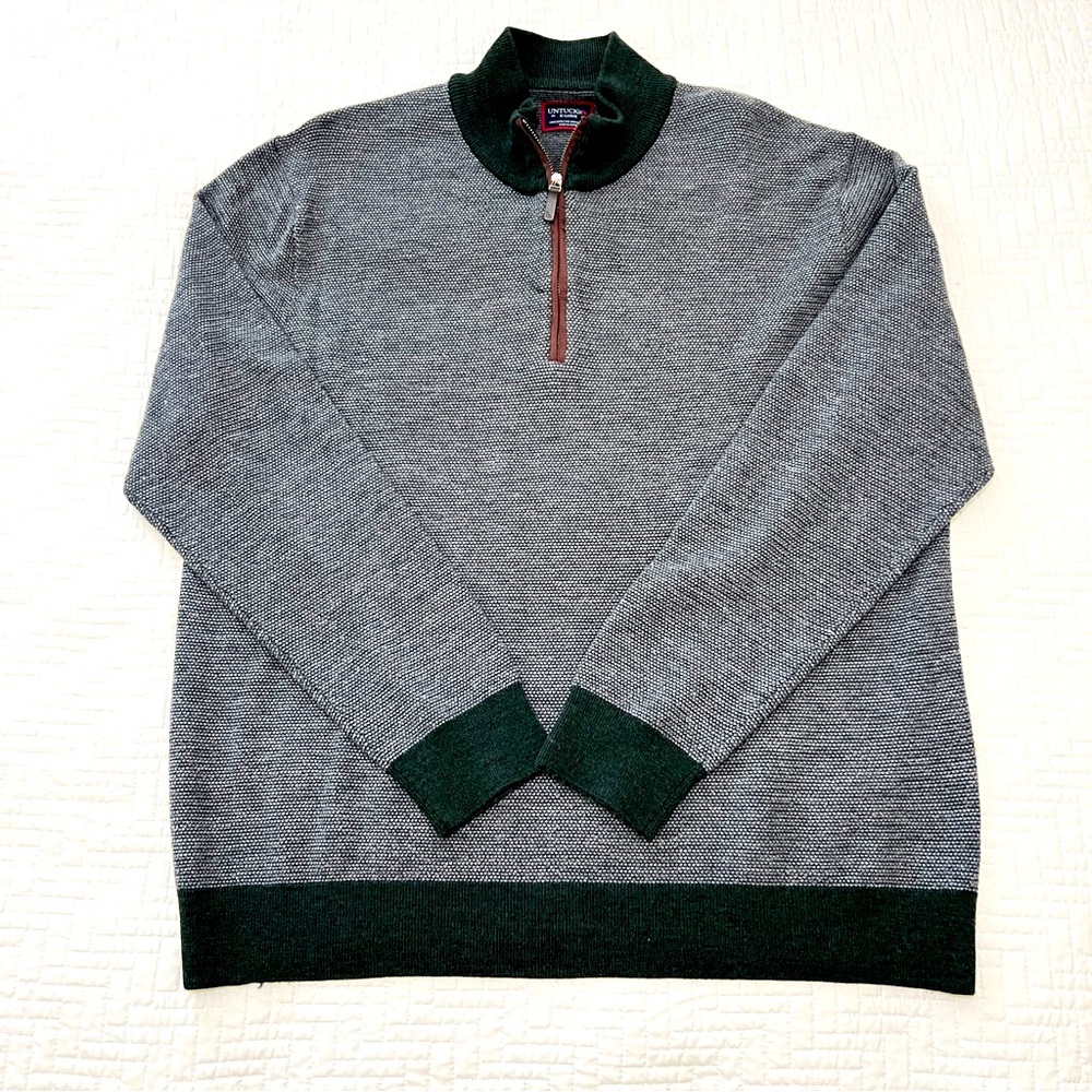 UNTUCKit Sweater Mens Size XL Fine Merino Wool Pullover Sweatshirt Grandpacore